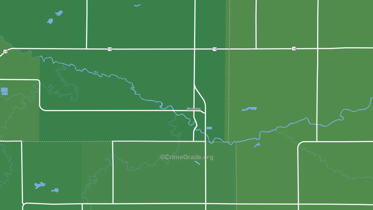 56083, MN Map of Vehicle Theft Rates