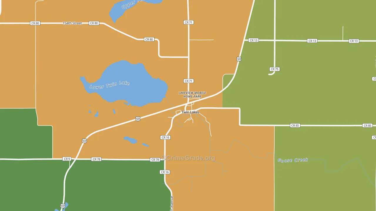 56089, MN Map of Vehicle Theft Rates