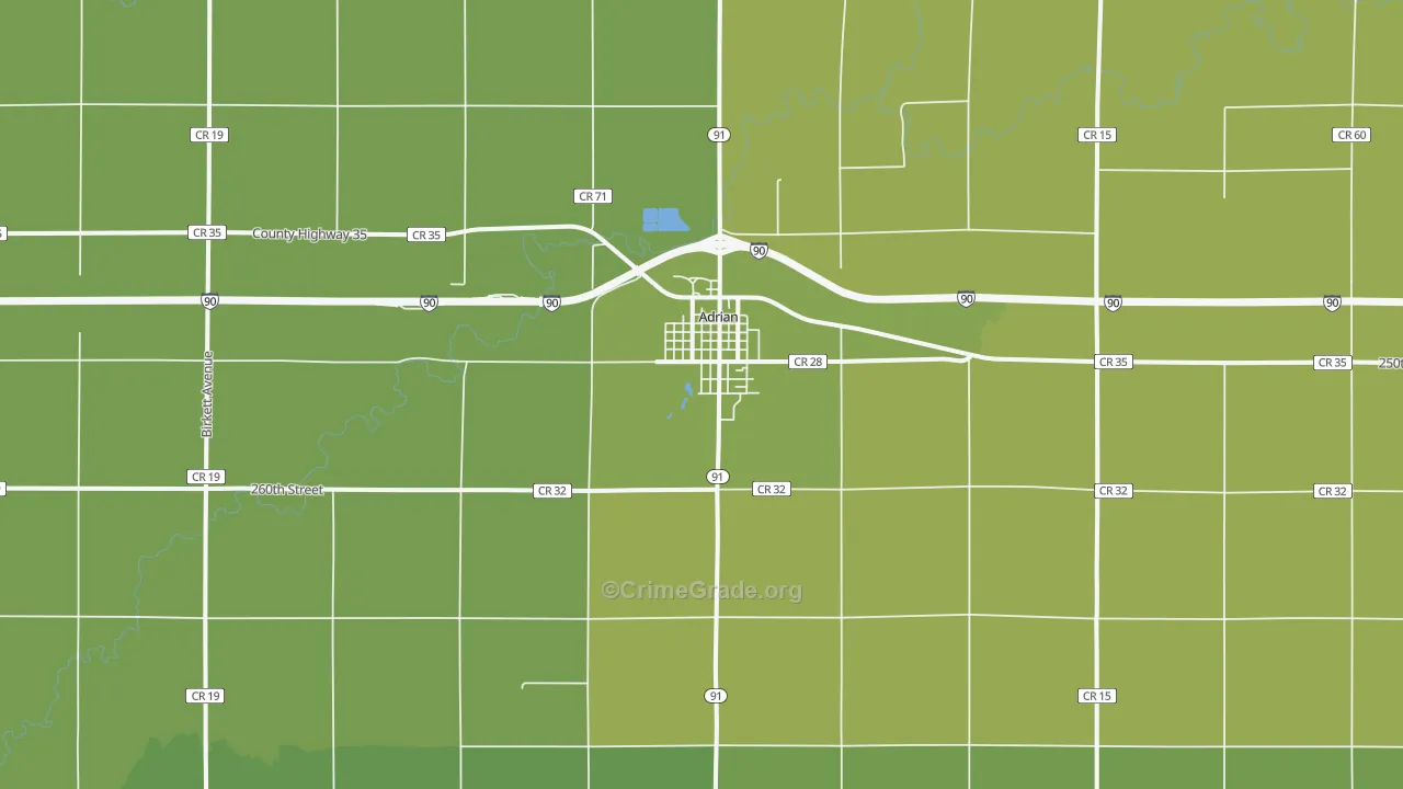 56110, MN Map of Vehicle Theft Rates
