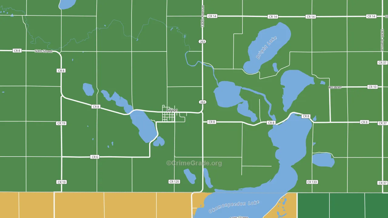 56121, MN Map of Vehicle Theft Rates