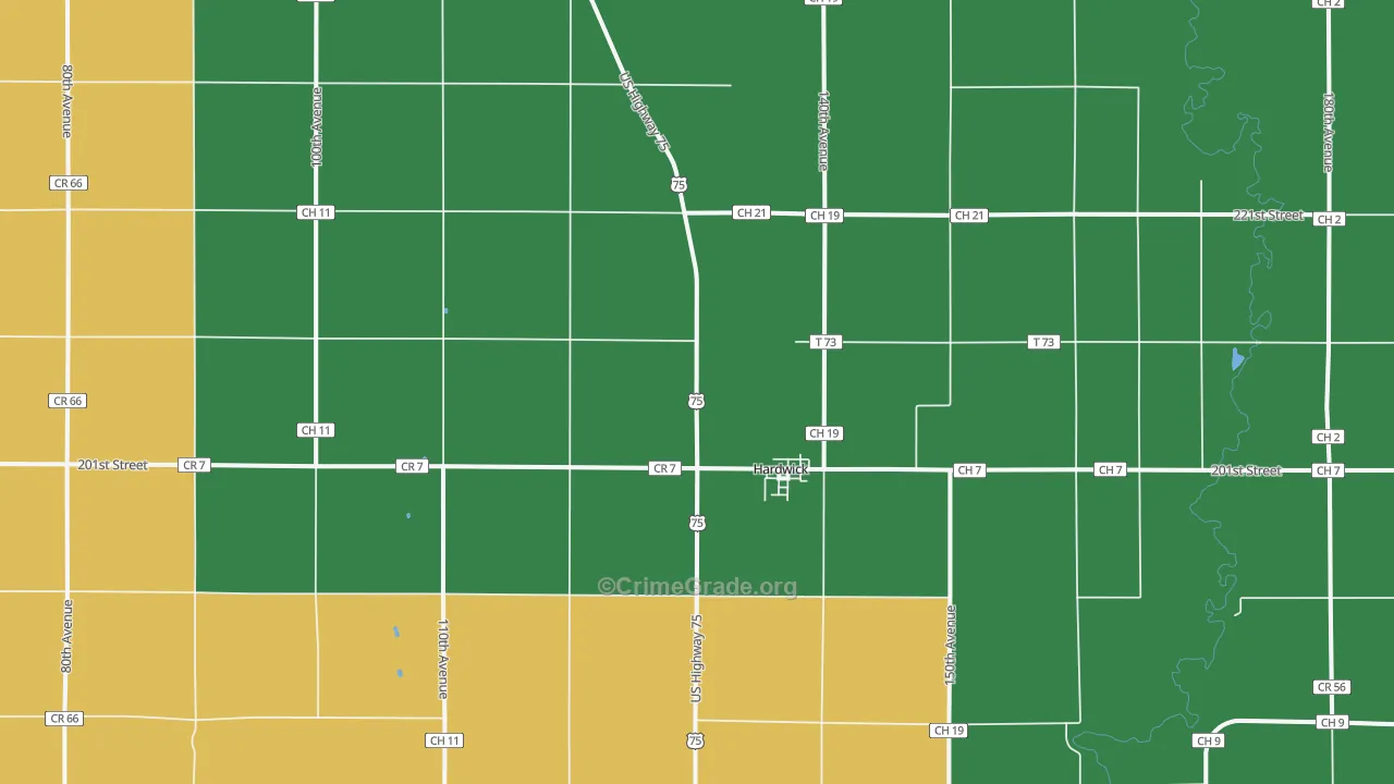 56134, MN Map of Vehicle Theft Rates