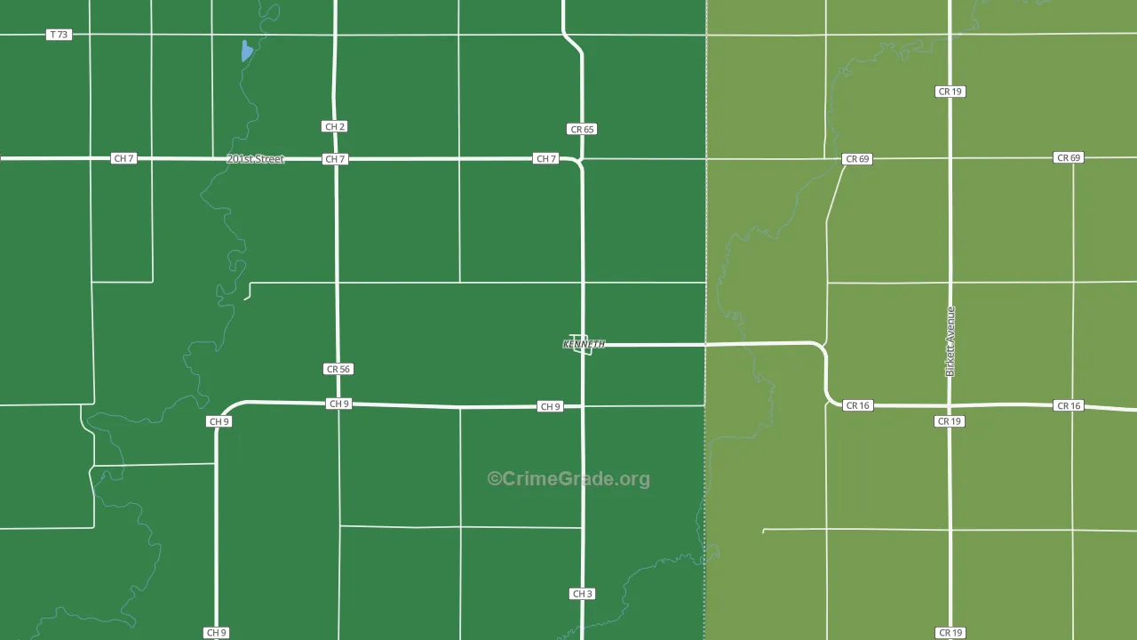 56147, MN Map of Vehicle Theft Rates