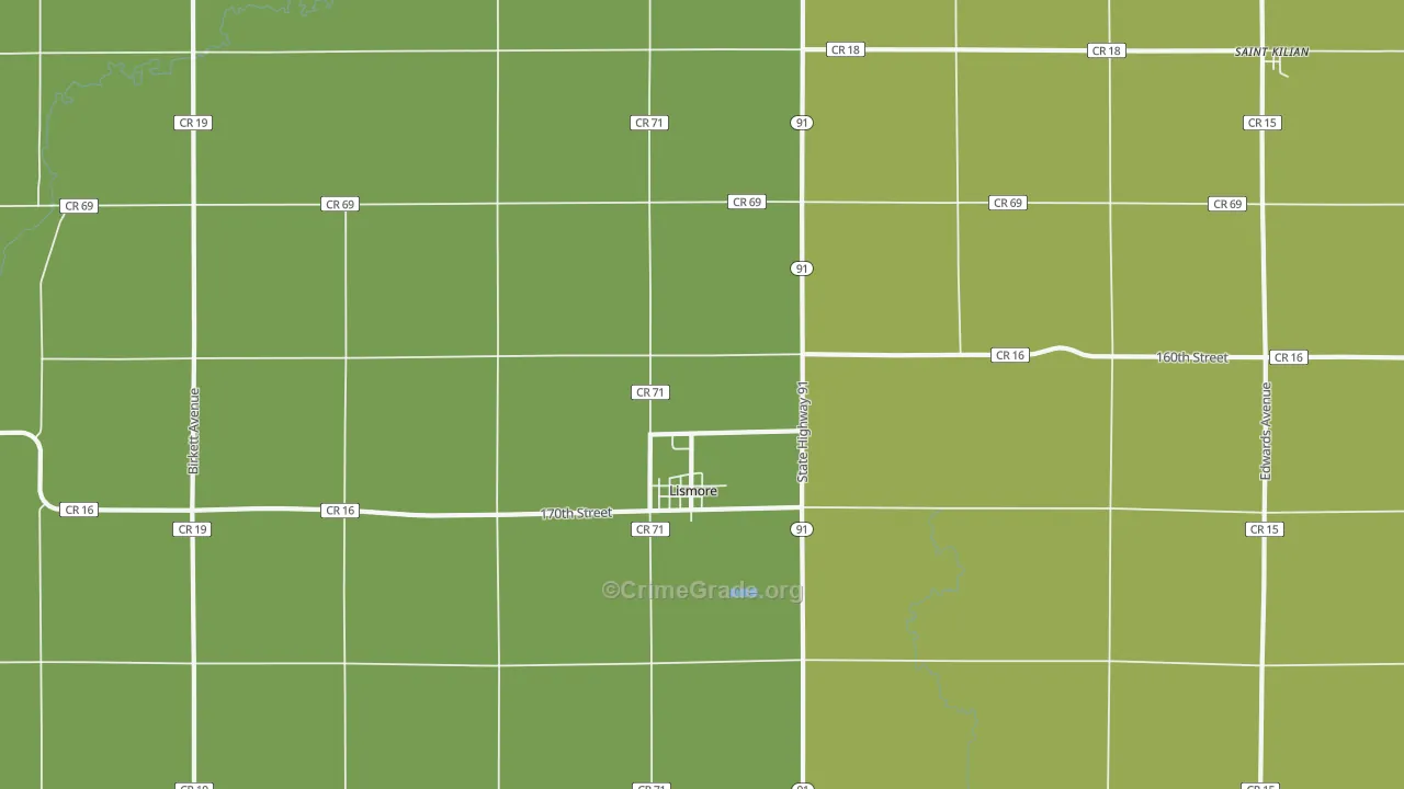 56155, MN Map of Vehicle Theft Rates