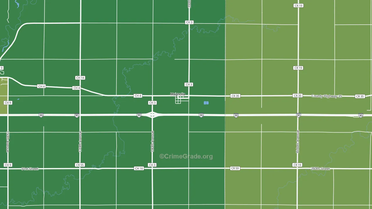 56158, MN Map of Vehicle Theft Rates