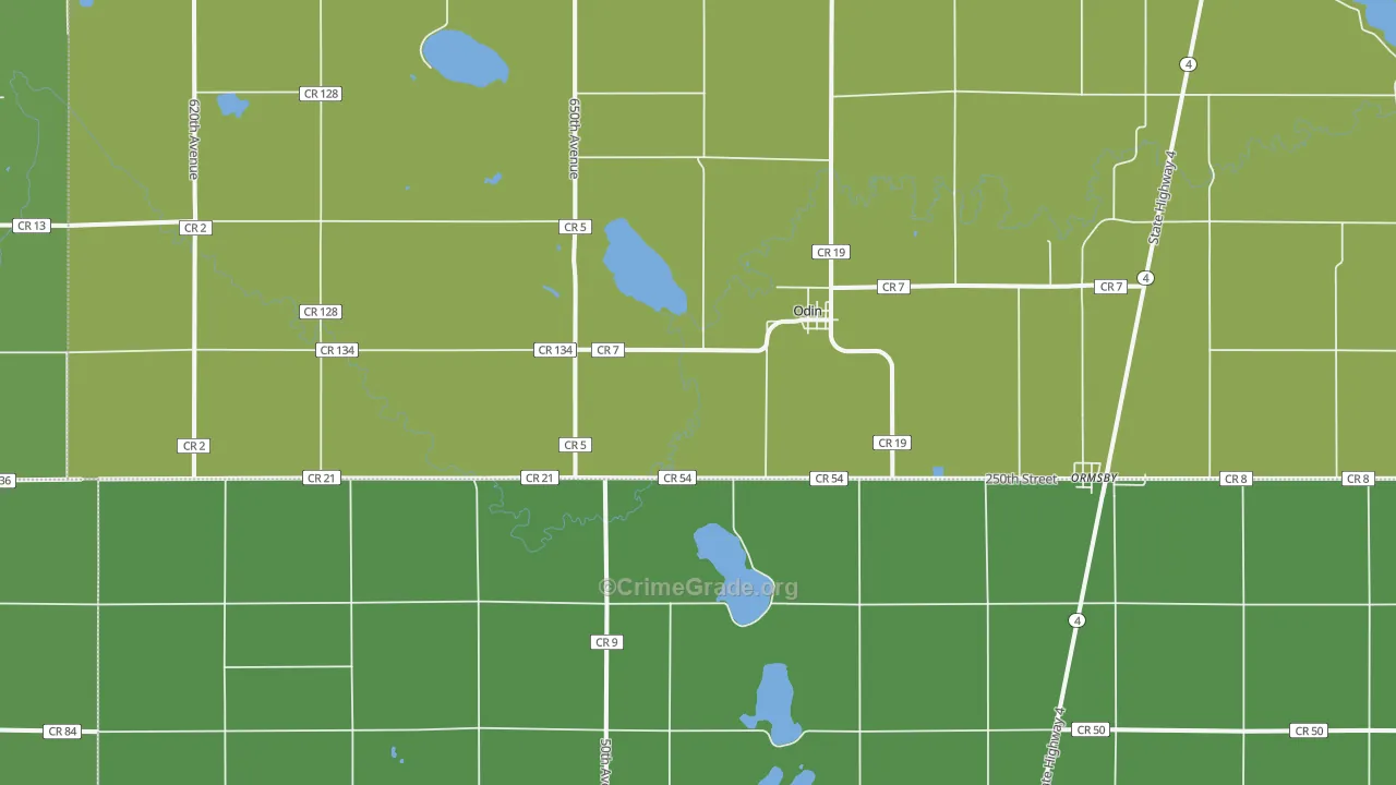 56160, MN Map of Vehicle Theft Rates