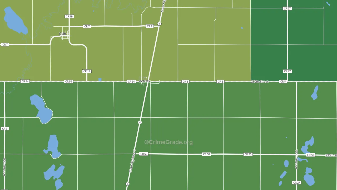 56162, MN Map of Vehicle Theft Rates
