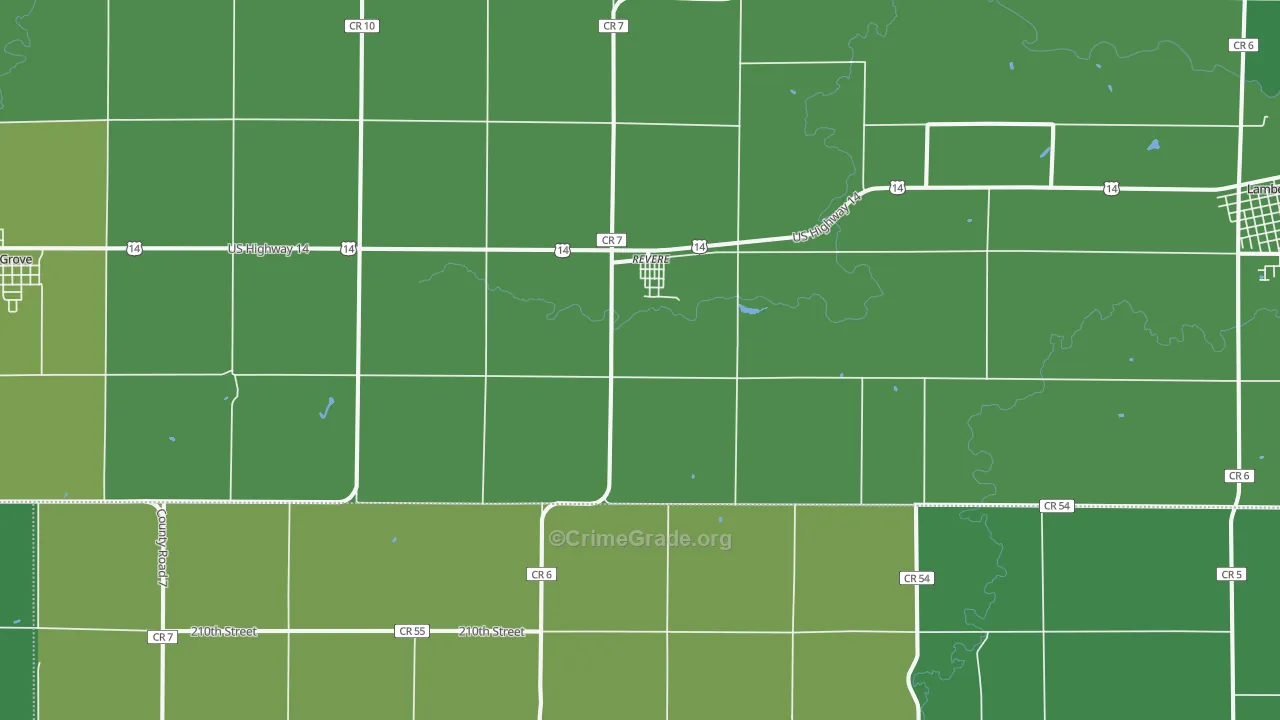 56166, MN Map of Vehicle Theft Rates