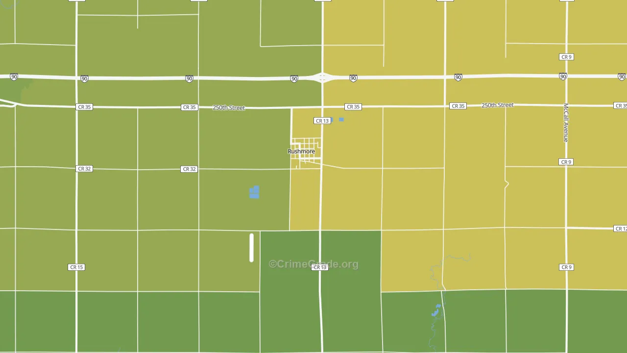 56168, MN Map of Vehicle Theft Rates