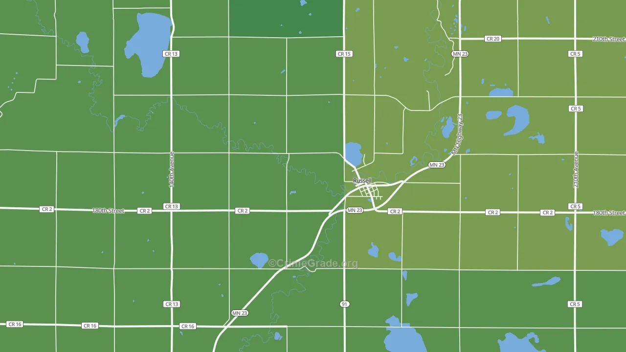 56169, MN Map of Vehicle Theft Rates