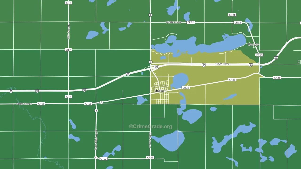 56171, MN Map of Vehicle Theft Rates