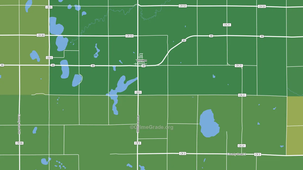 56174, MN Map of Vehicle Theft Rates