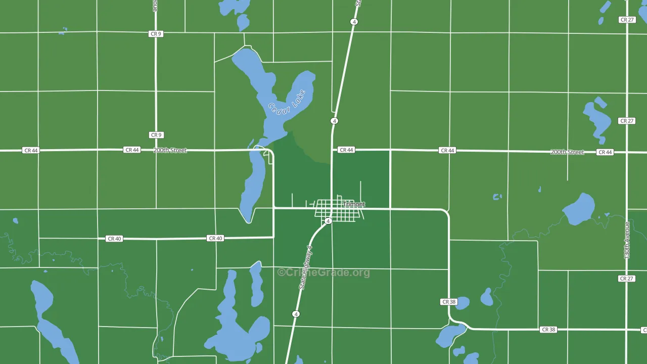 56176, MN Map of Vehicle Theft Rates