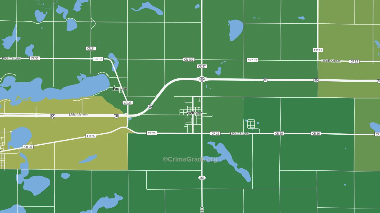 56181, MN Map of Vehicle Theft Rates