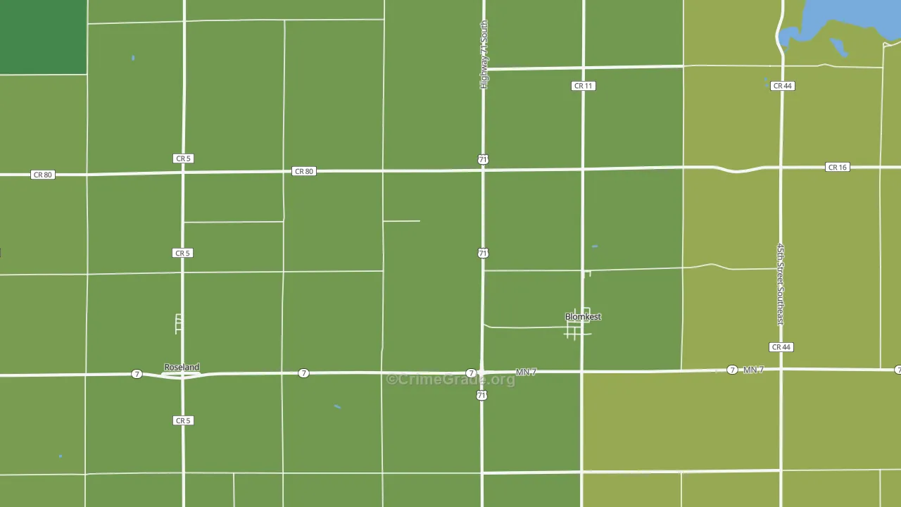 56216, MN Map of Vehicle Theft Rates
