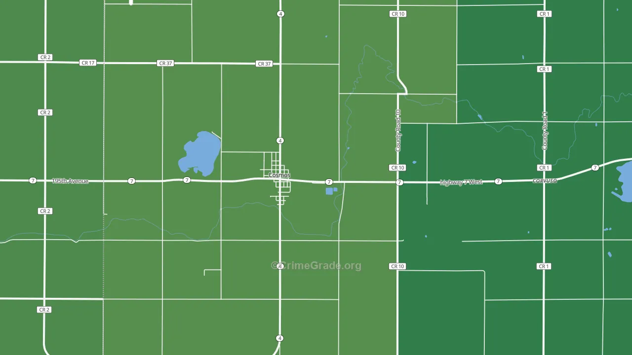 56228, MN Map of Vehicle Theft Rates