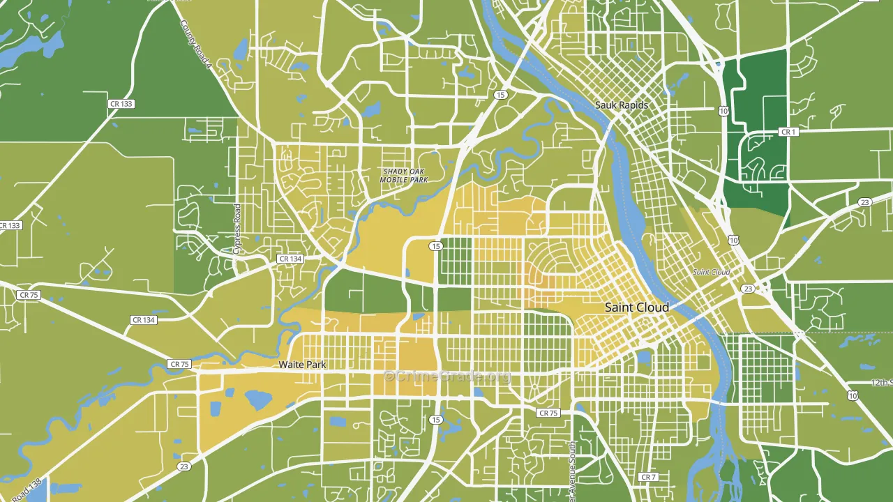 56303, MN Map of Vehicle Theft Rates