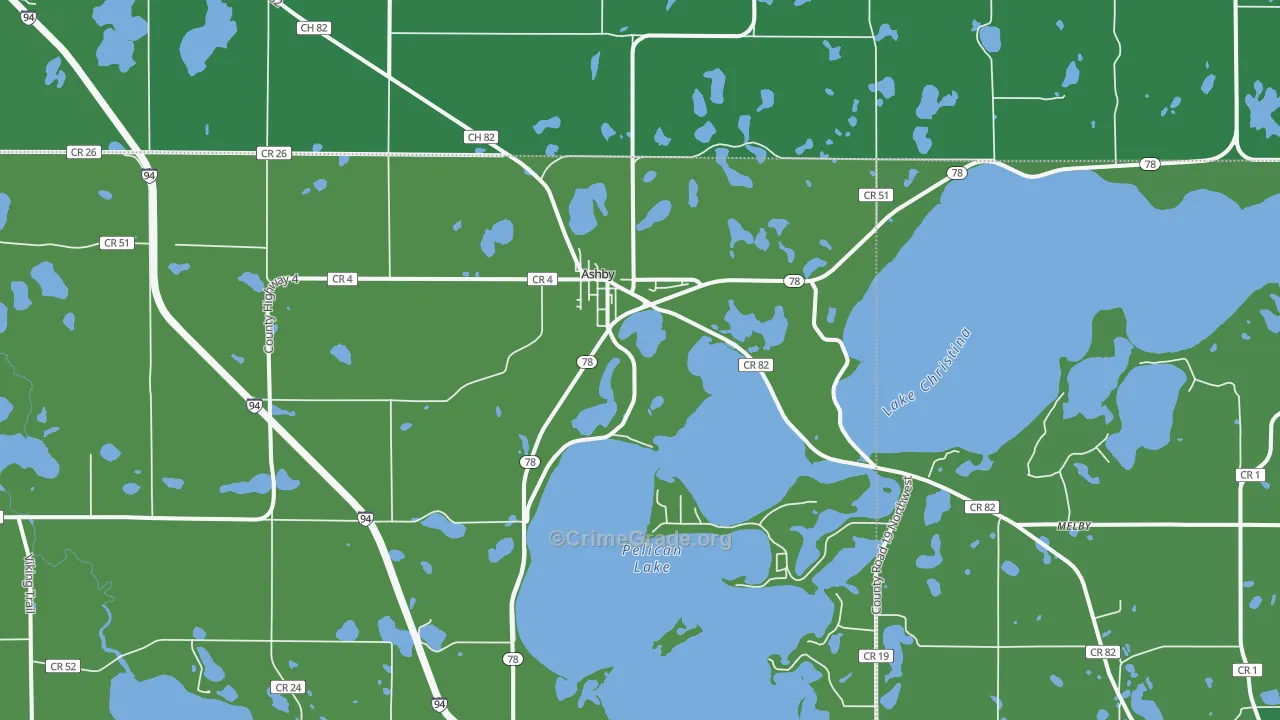 56309, MN Map of Vehicle Theft Rates