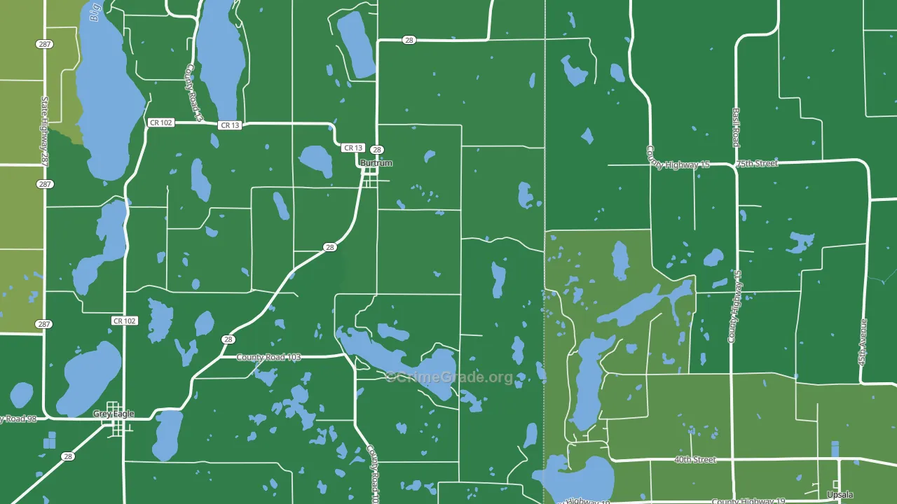 56318, MN Map of Vehicle Theft Rates