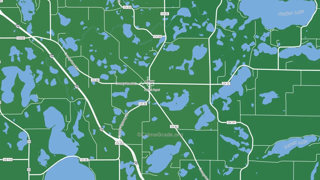 56324, MN Map of Vehicle Theft Rates