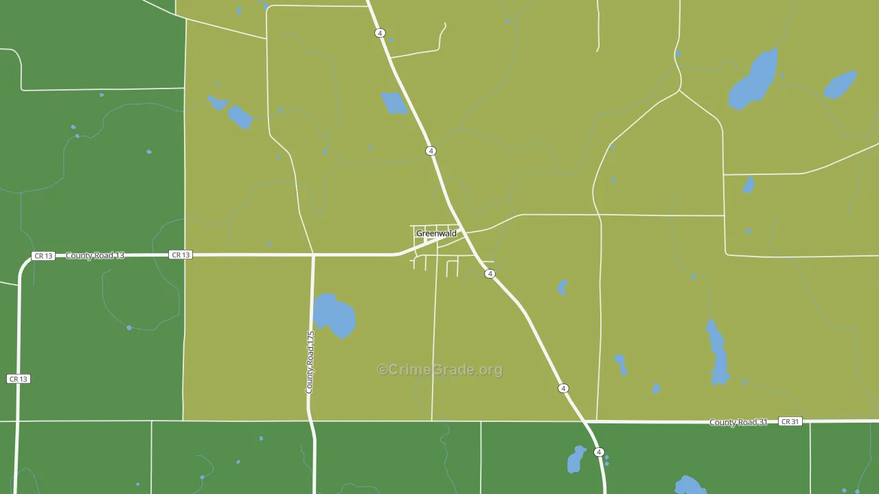 56335, MN Map of Vehicle Theft Rates