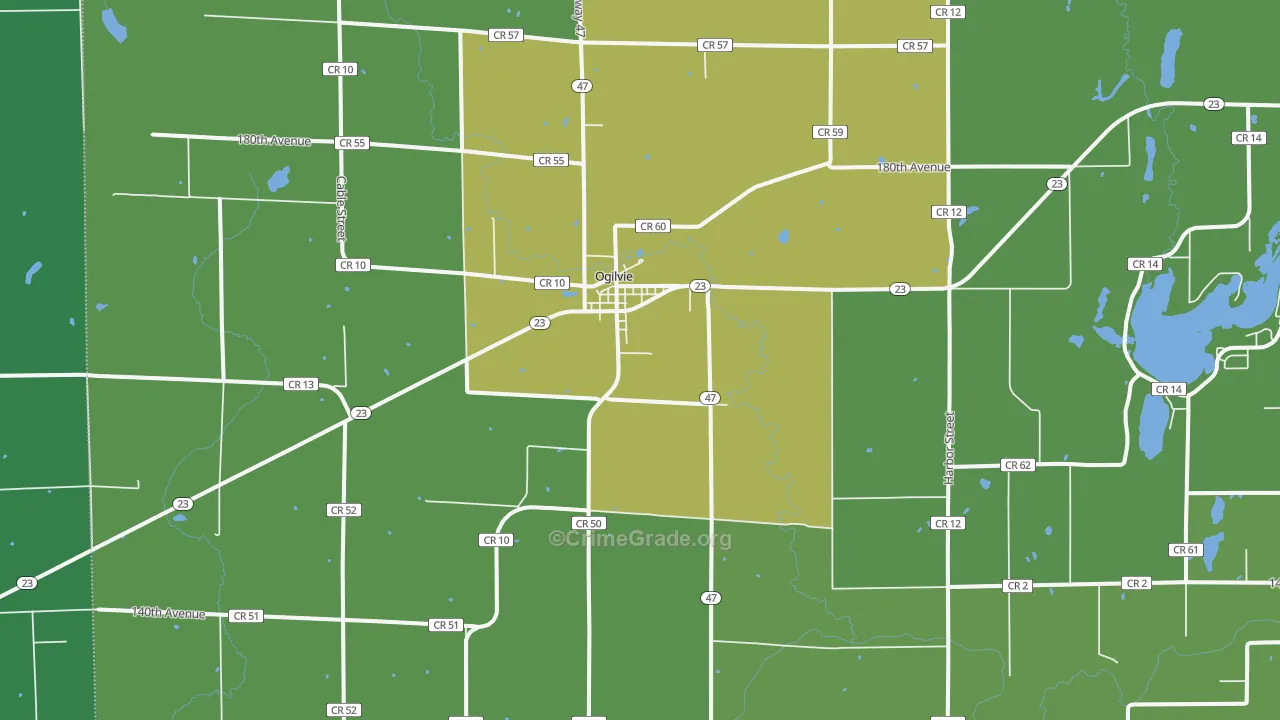 56358, MN Map of Vehicle Theft Rates