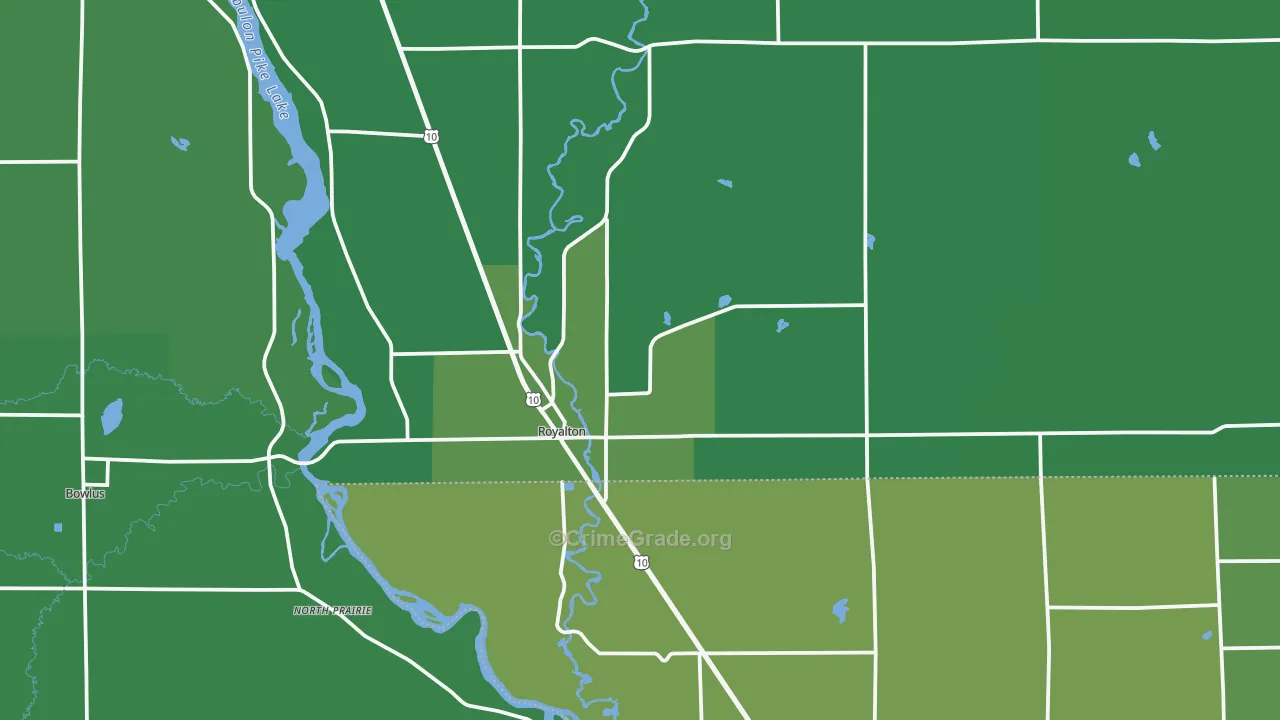 56373, MN Map of Vehicle Theft Rates
