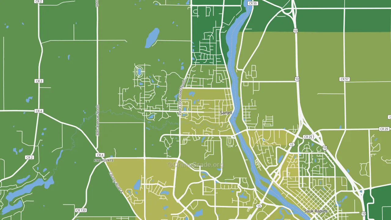 56377, MN Map of Vehicle Theft Rates
