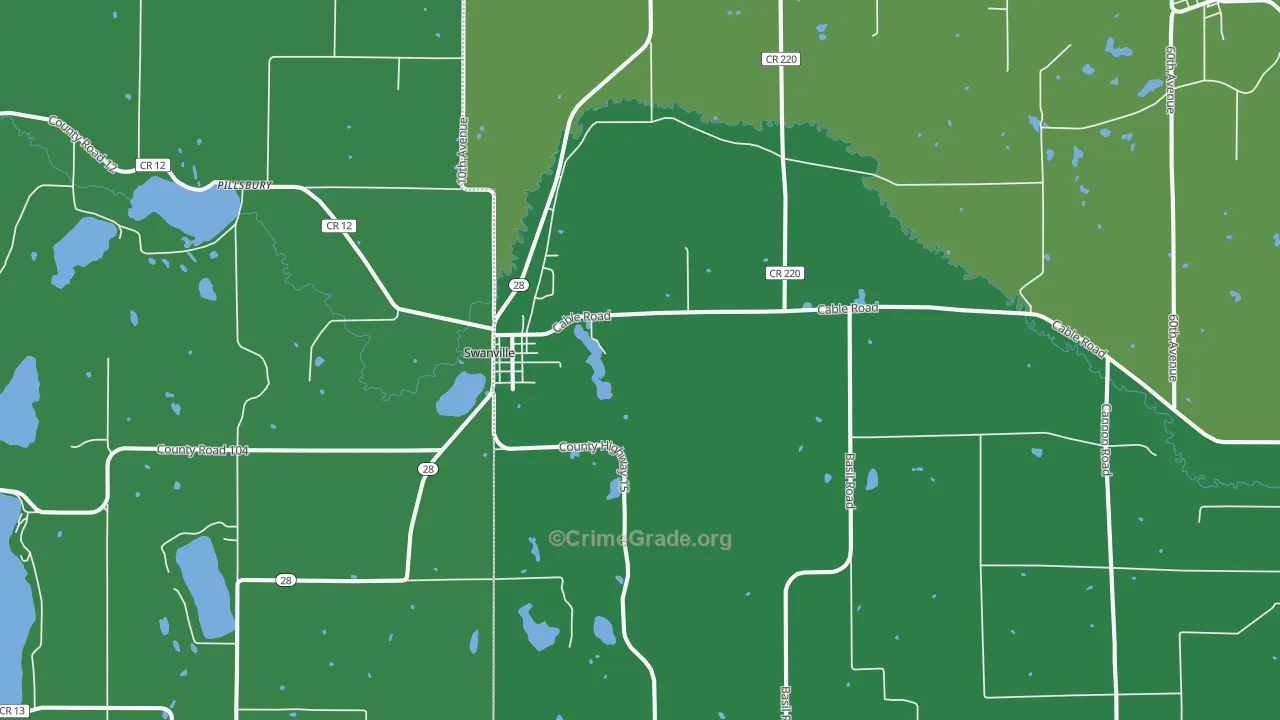 56382, MN Map of Vehicle Theft Rates