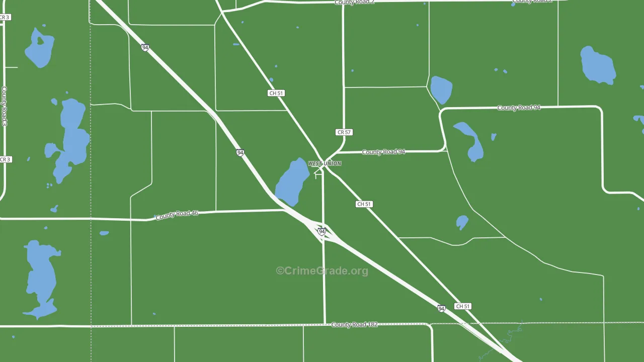 56389, MN Map of Vehicle Theft Rates