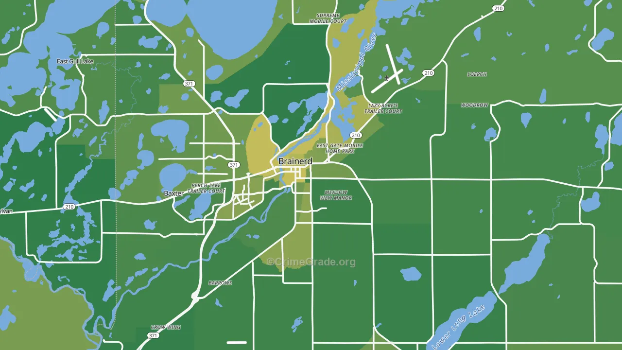 56401, MN Map of Vehicle Theft Rates