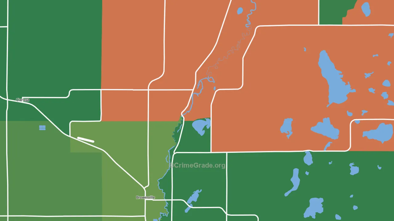 56438, MN Map of Vehicle Theft Rates
