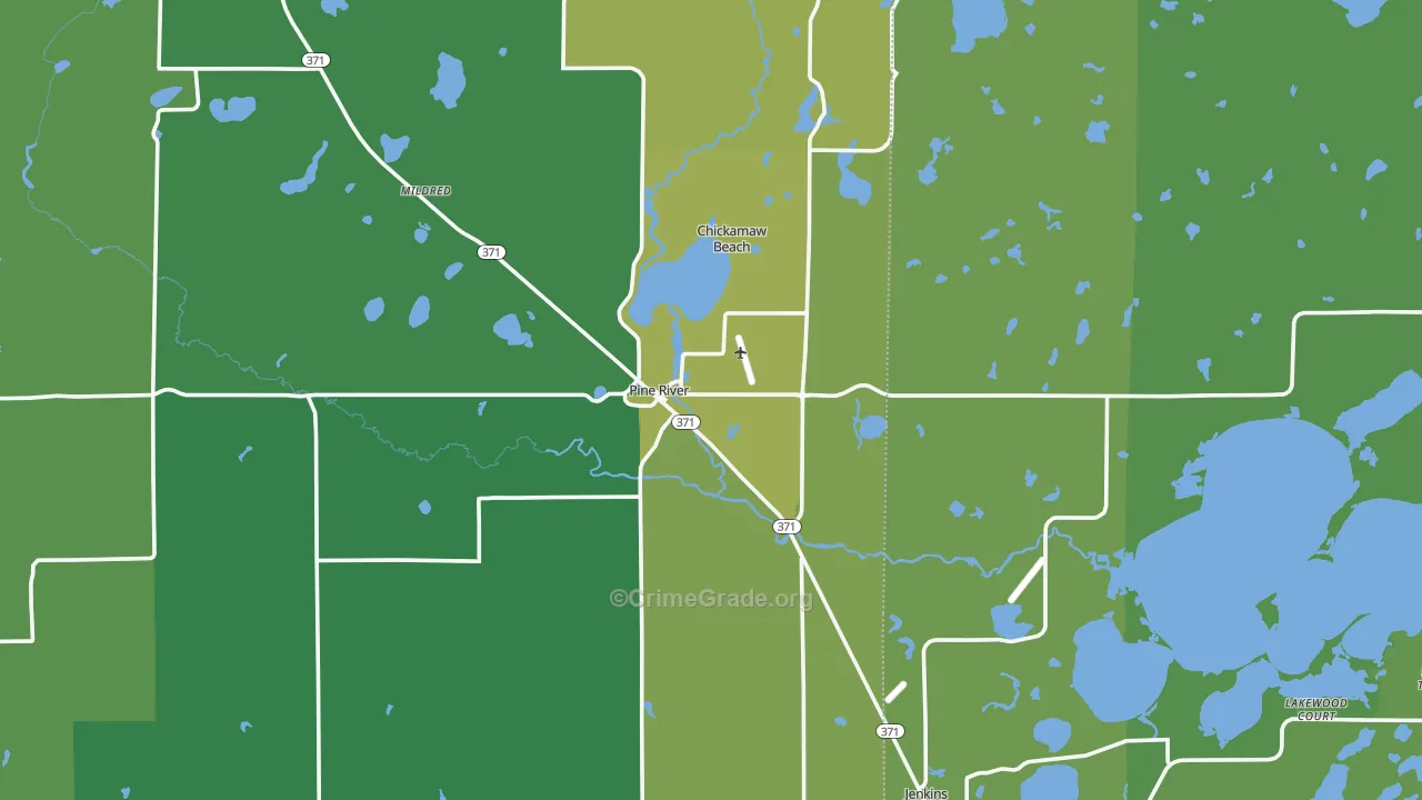 56474, MN Map of Vehicle Theft Rates