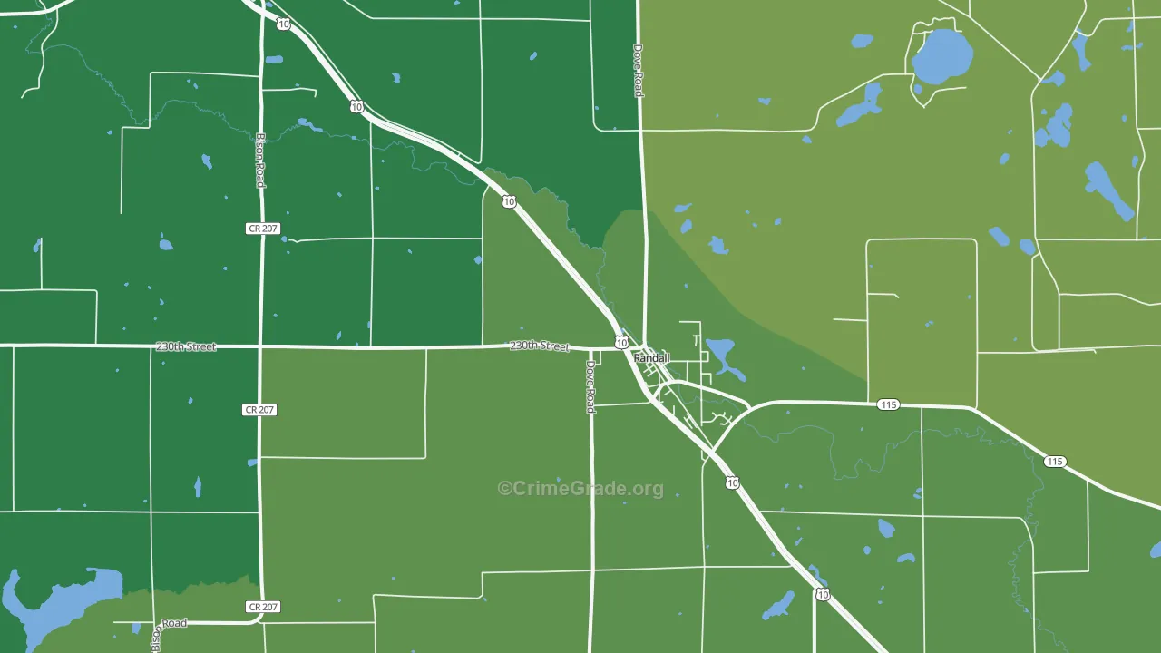 56475, MN Map of Vehicle Theft Rates