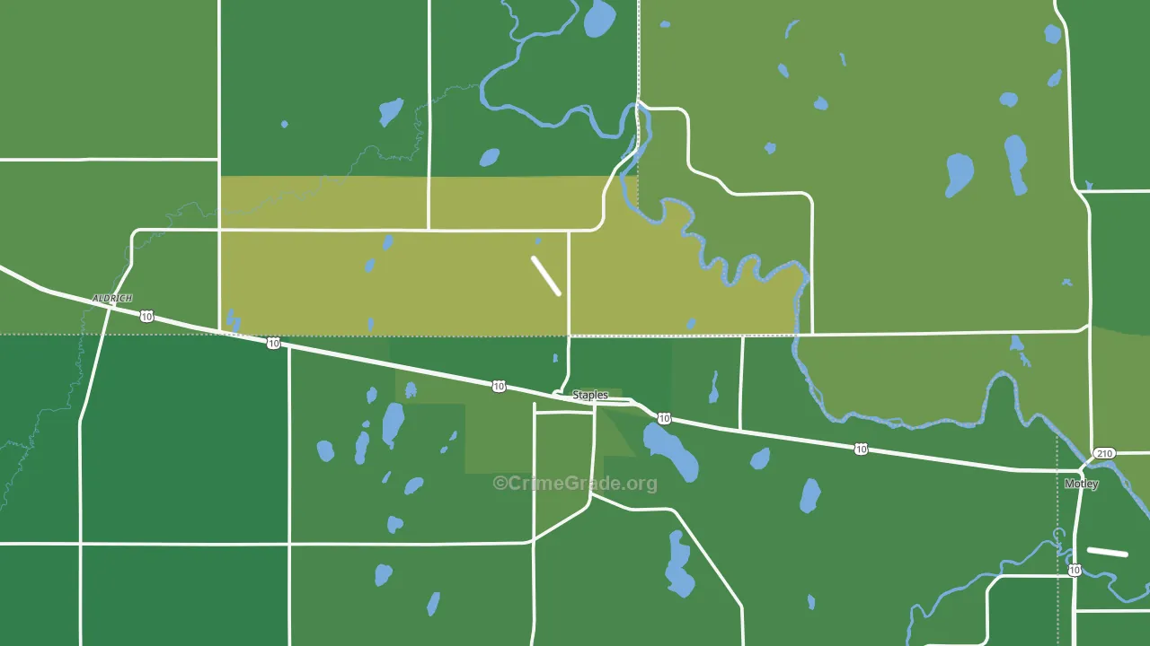56479, MN Map of Vehicle Theft Rates