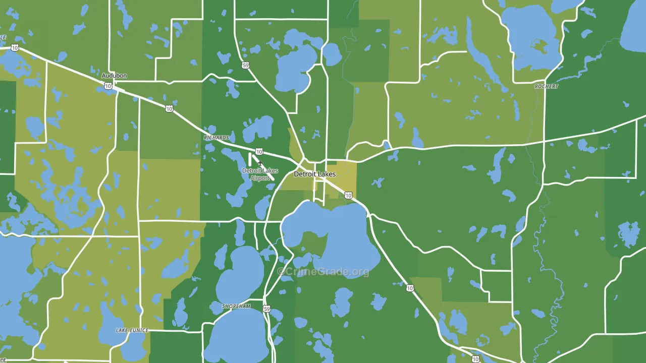 56501, MN Map of Vehicle Theft Rates