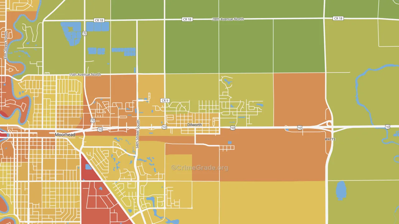 56529, MN Map of Vehicle Theft Rates