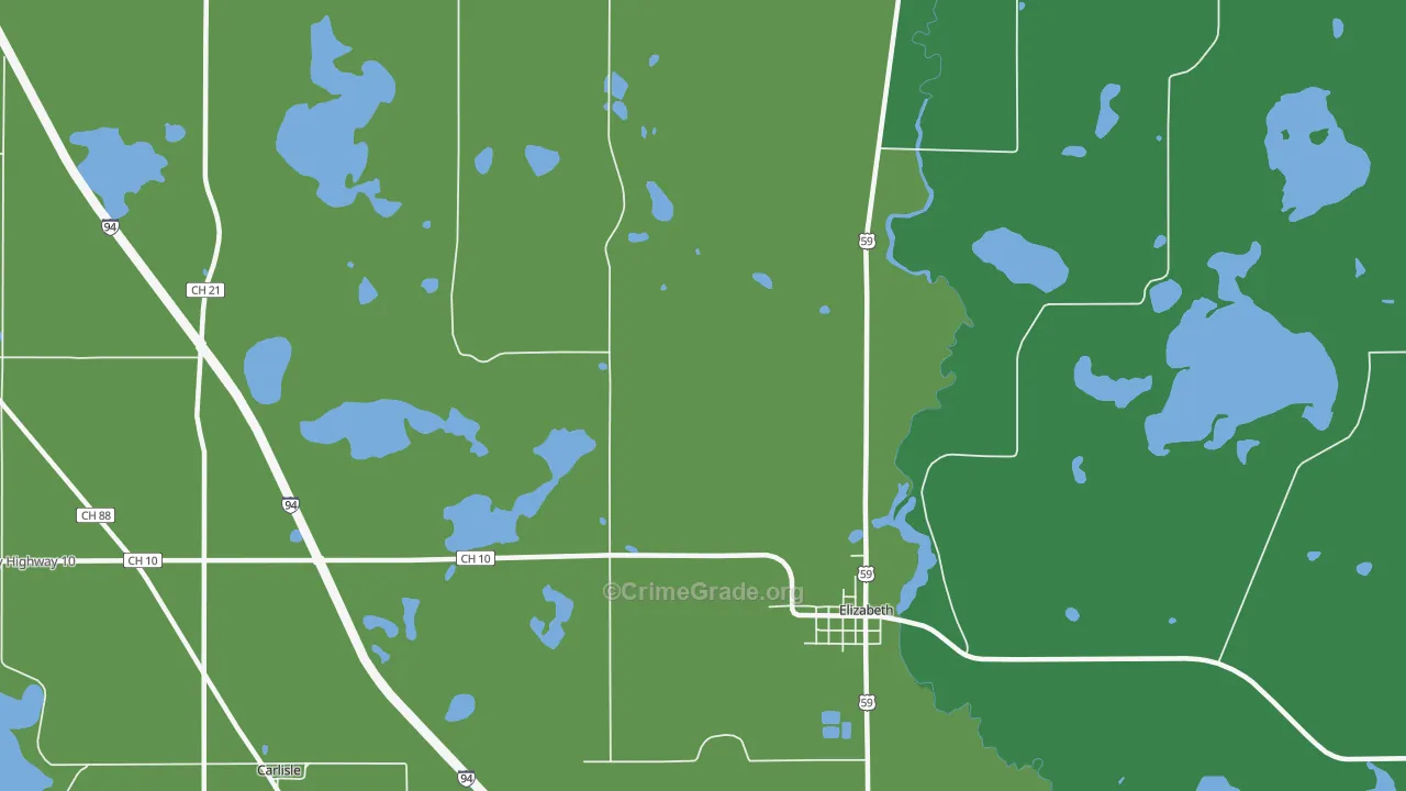 56533, MN Map of Vehicle Theft Rates