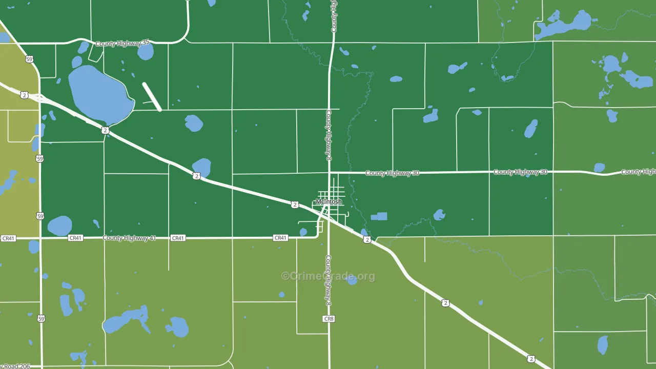 56556, MN Map of Vehicle Theft Rates