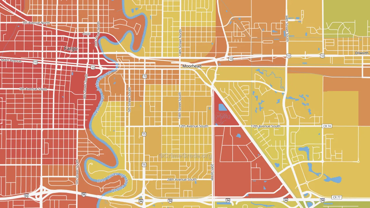 56563, MN Map of Vehicle Theft Rates