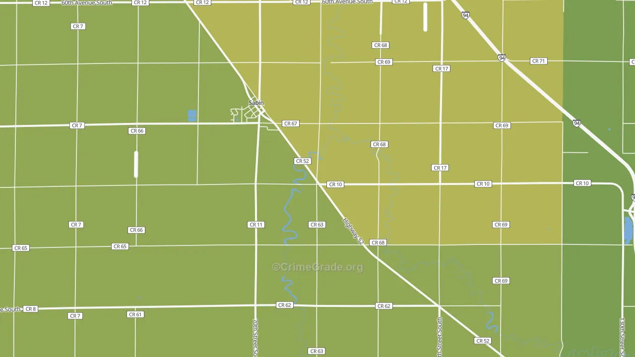 56580, MN Map of Vehicle Theft Rates
