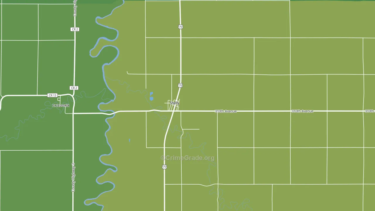 56581, MN Map of Vehicle Theft Rates