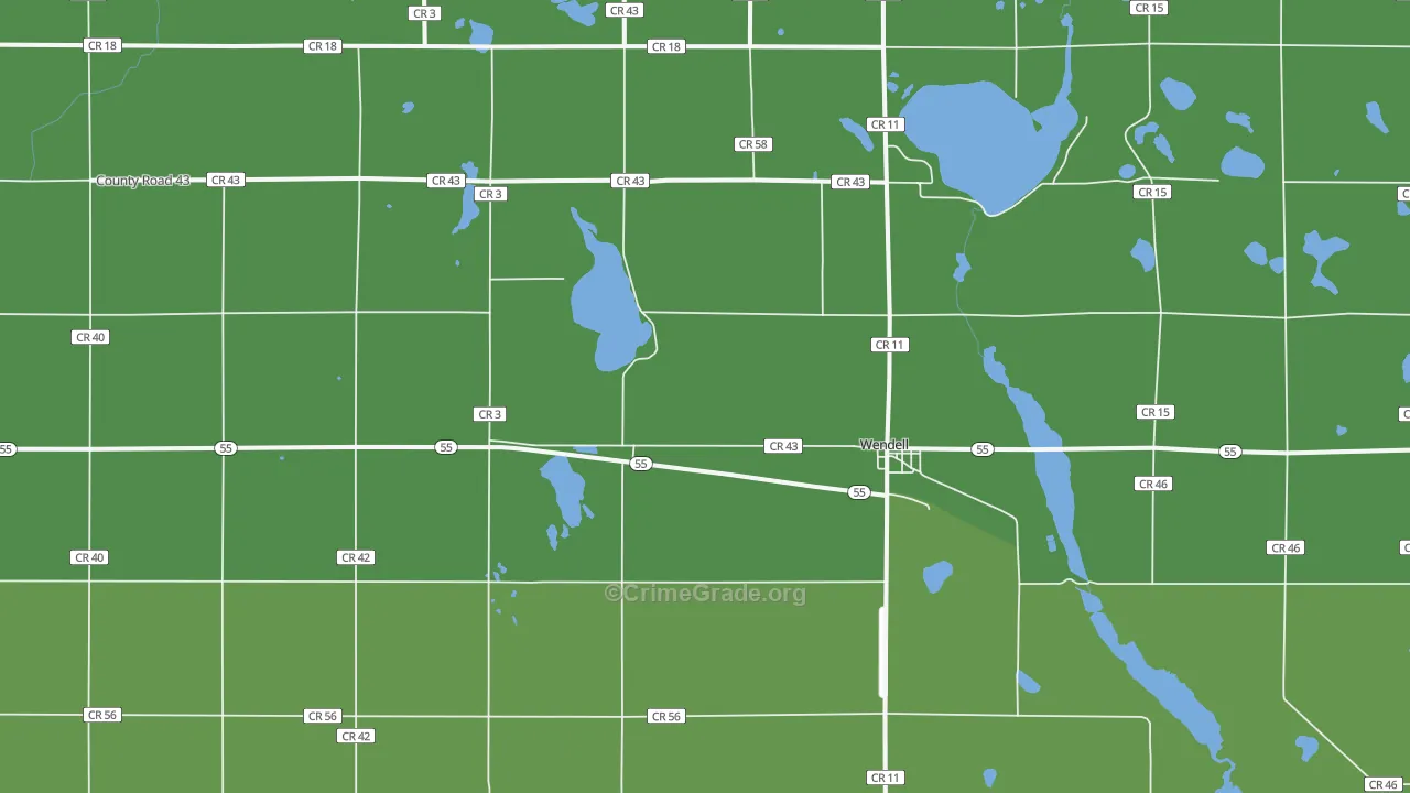 56590, MN Map of Vehicle Theft Rates