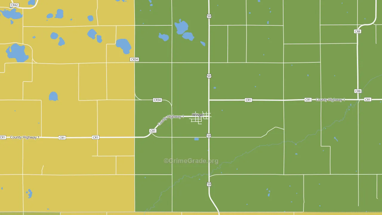 56592, MN Map of Vehicle Theft Rates