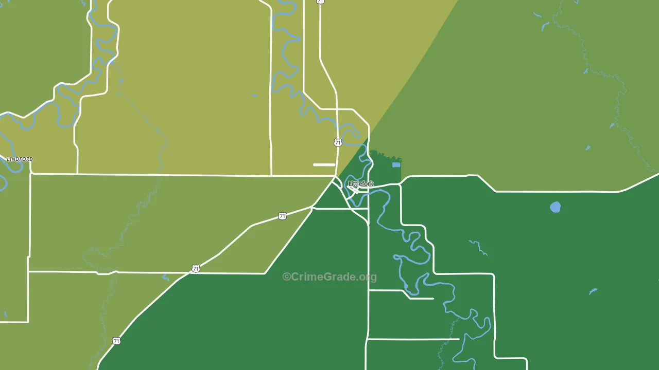 56653, MN Map of Vehicle Theft Rates