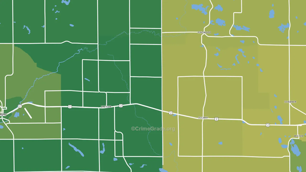 56676, MN Map of Vehicle Theft Rates