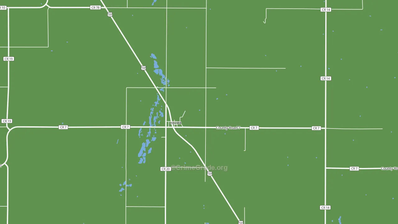 56729, MN Map of Vehicle Theft Rates