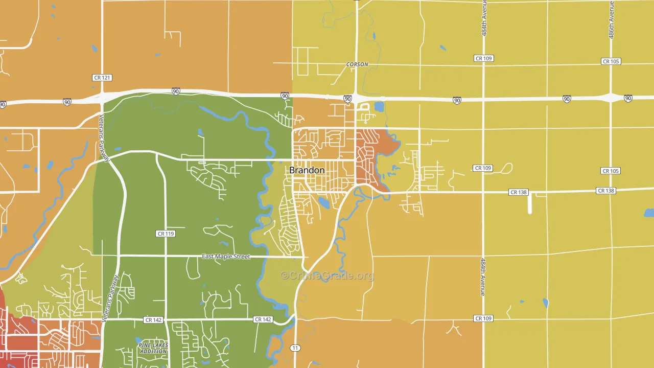 57005, SD Map of Vehicle Theft Rates