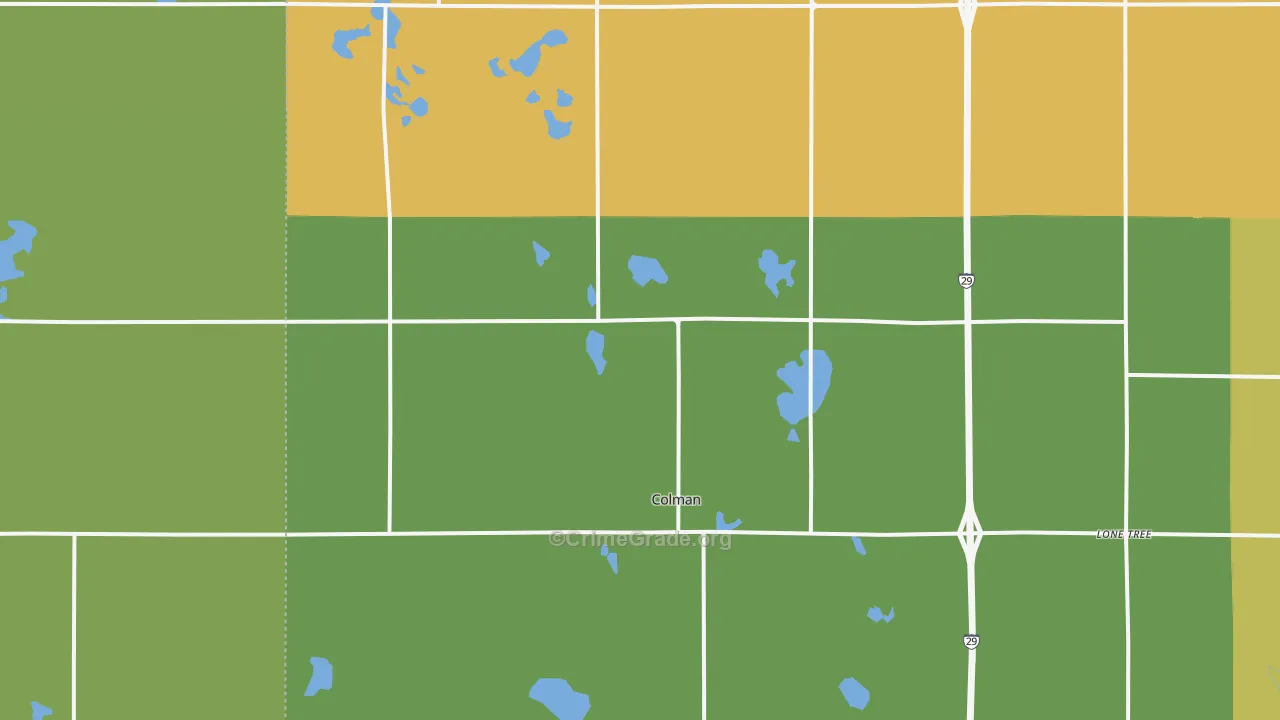 57017, SD Map of Vehicle Theft Rates