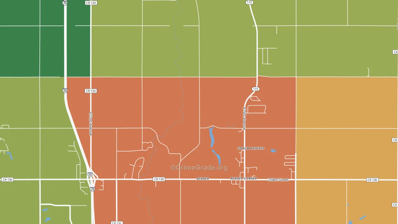 57055, SD Map of Vehicle Theft Rates
