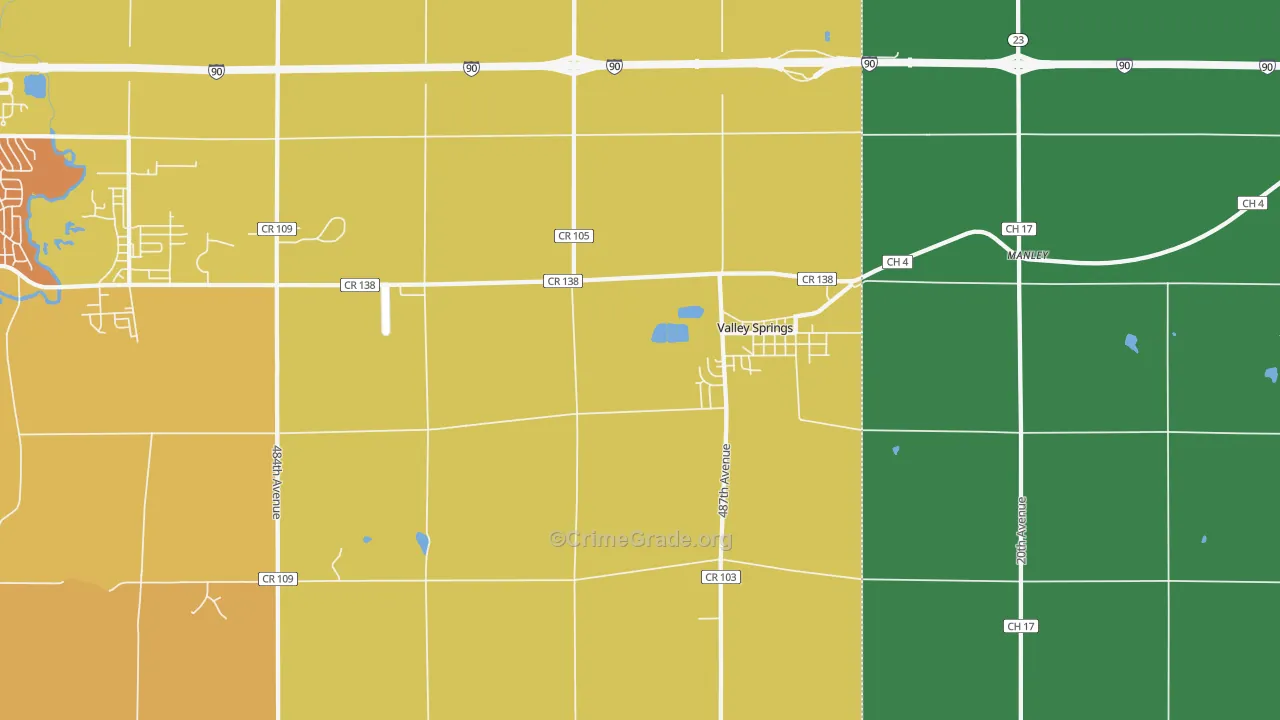 57068, SD Map of Vehicle Theft Rates